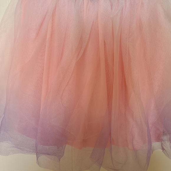 Zunie Denim Shirt Tulle Ombre Dress, 7, Blue, Pink and Purple - Picture 3 of 6